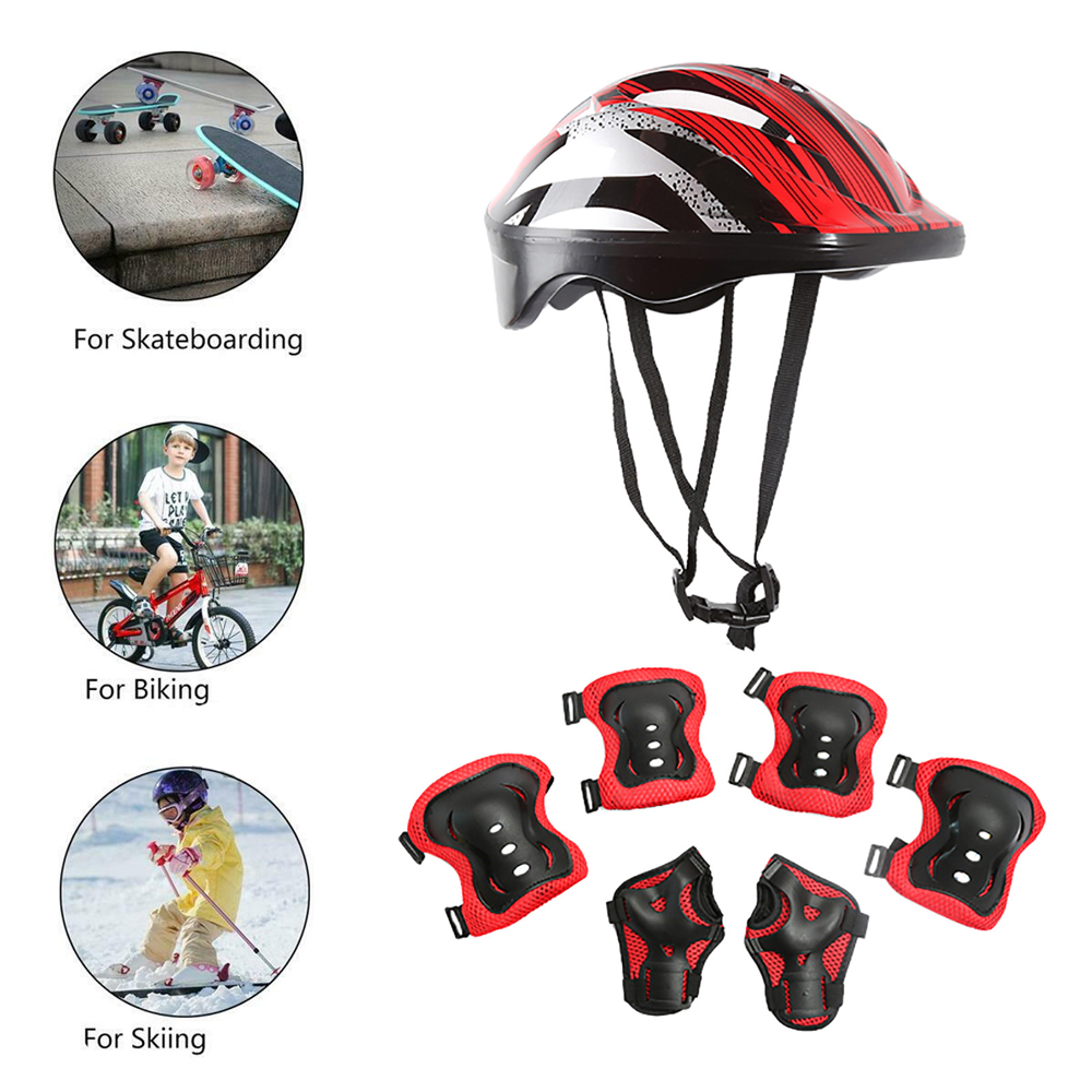 7Pcs/Set Roller Skating Kids S - Scooter Helmet Set review and price