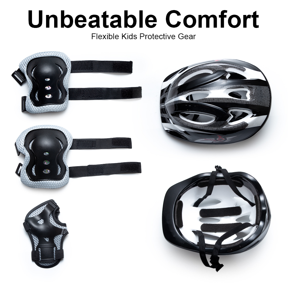 7Pcs/Set Kids Skateboard Helme - Scooter Helmet Set review and price
