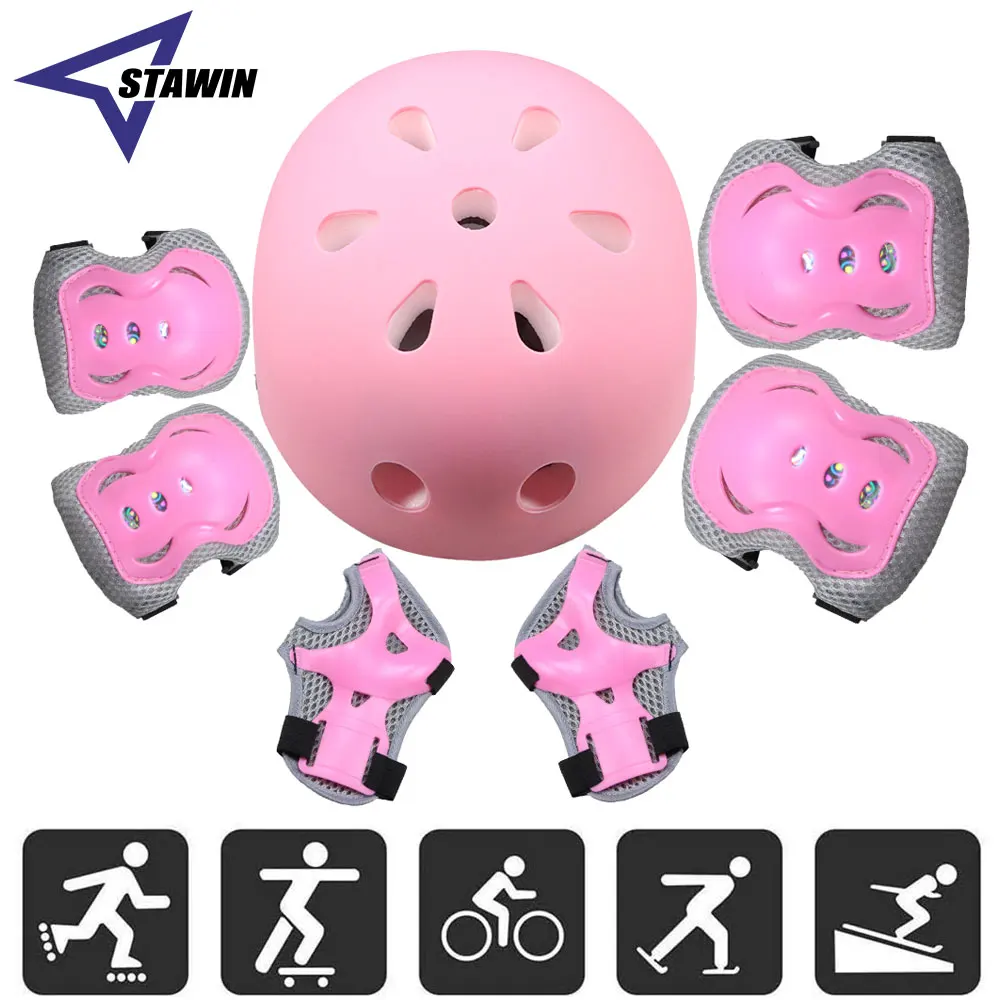 7Pcs/Set Kids Bike Helmet Skat - Scooter Helmet Set review and price