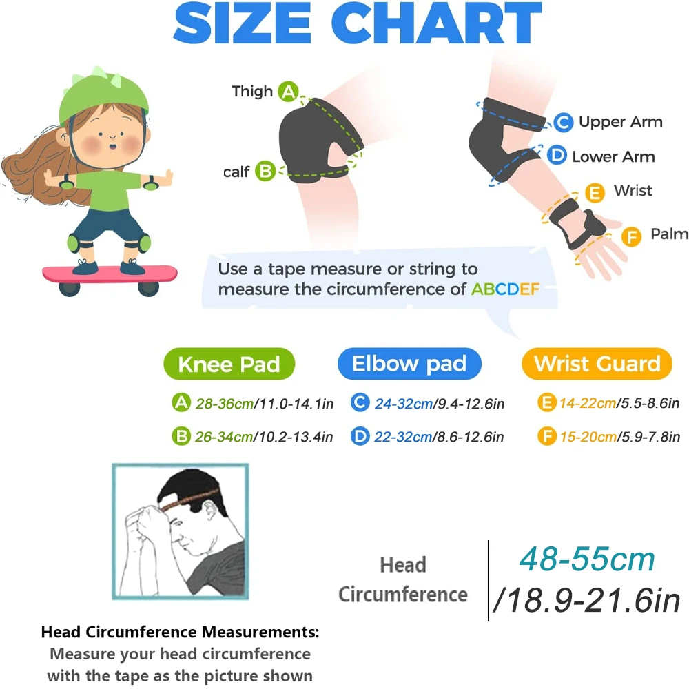 7Pcs/Set Kids Bike Helmet Skat - Scooter Helmet Set review and price