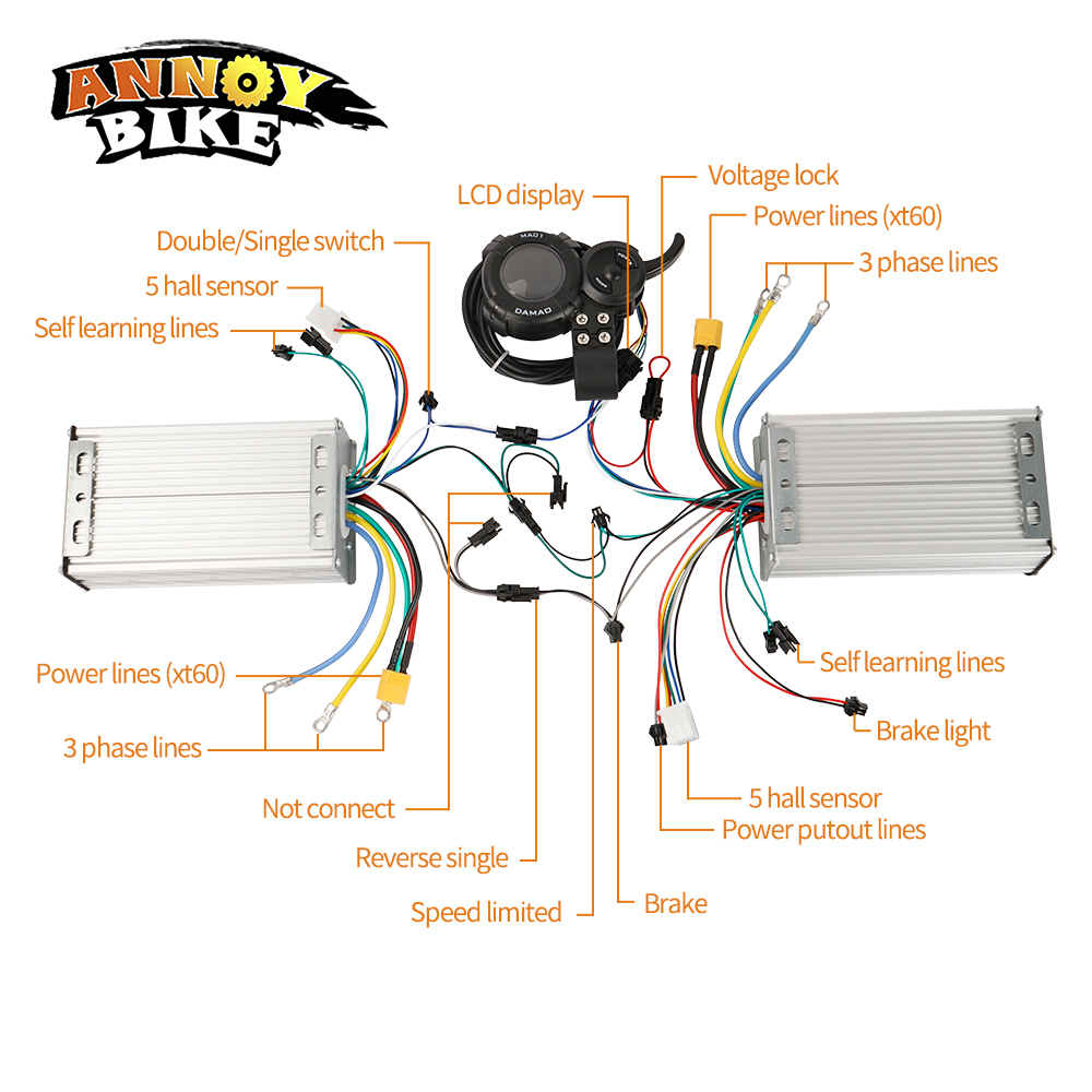 LCD Display Electric Bicycle C - 72V 45A Dual Controller review and price